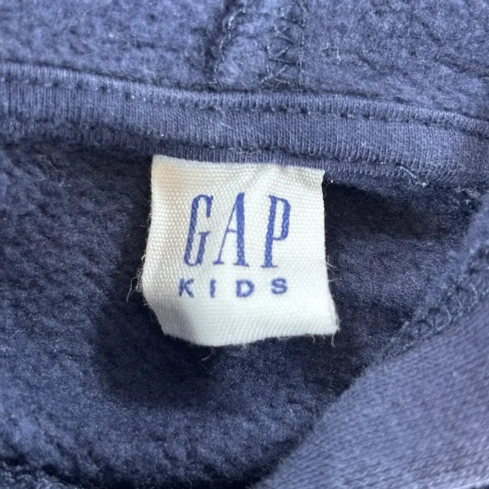 Gap Kids Original 1969 Hoodie Navy Blue Pullover Sweatshirt Fleece Youth Large